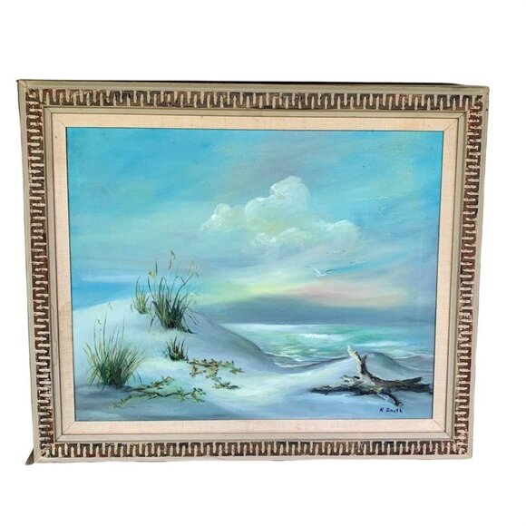 Original Oil Painting Beach Scene - Picture 1 of 9